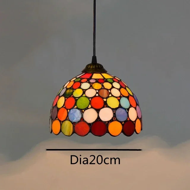 Decorazione da appendere in vetro colorato multicolore con cerchi